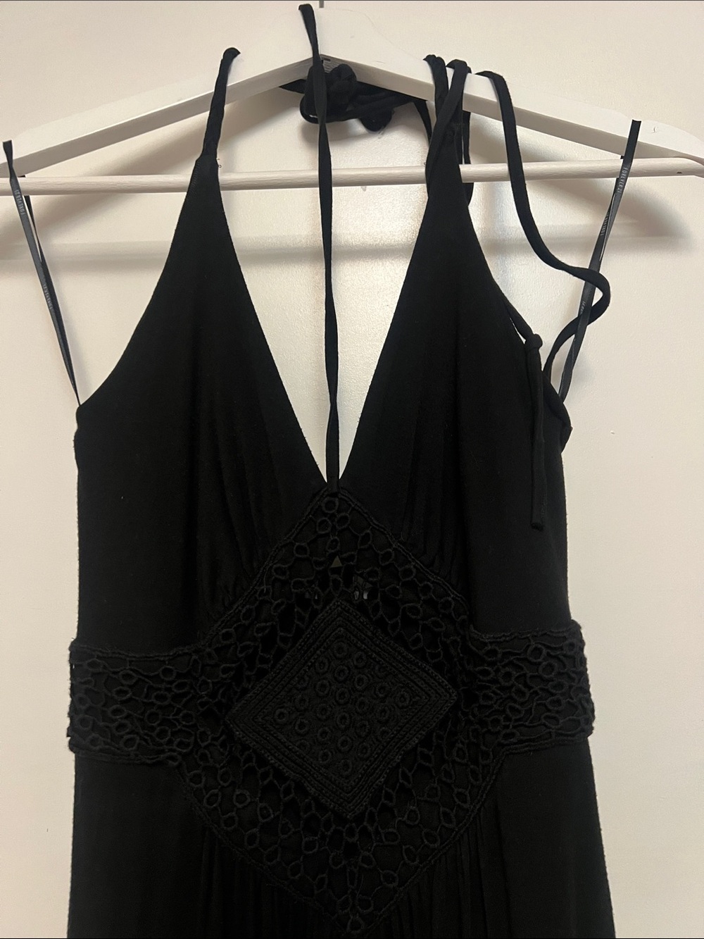 Forever 21 Black Crochet-Detail Maxi Dress